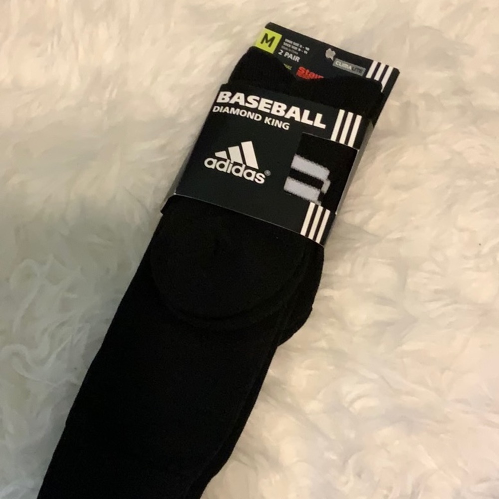 NWT 2 Pair Adidas Mens Baseball Socks Size Med